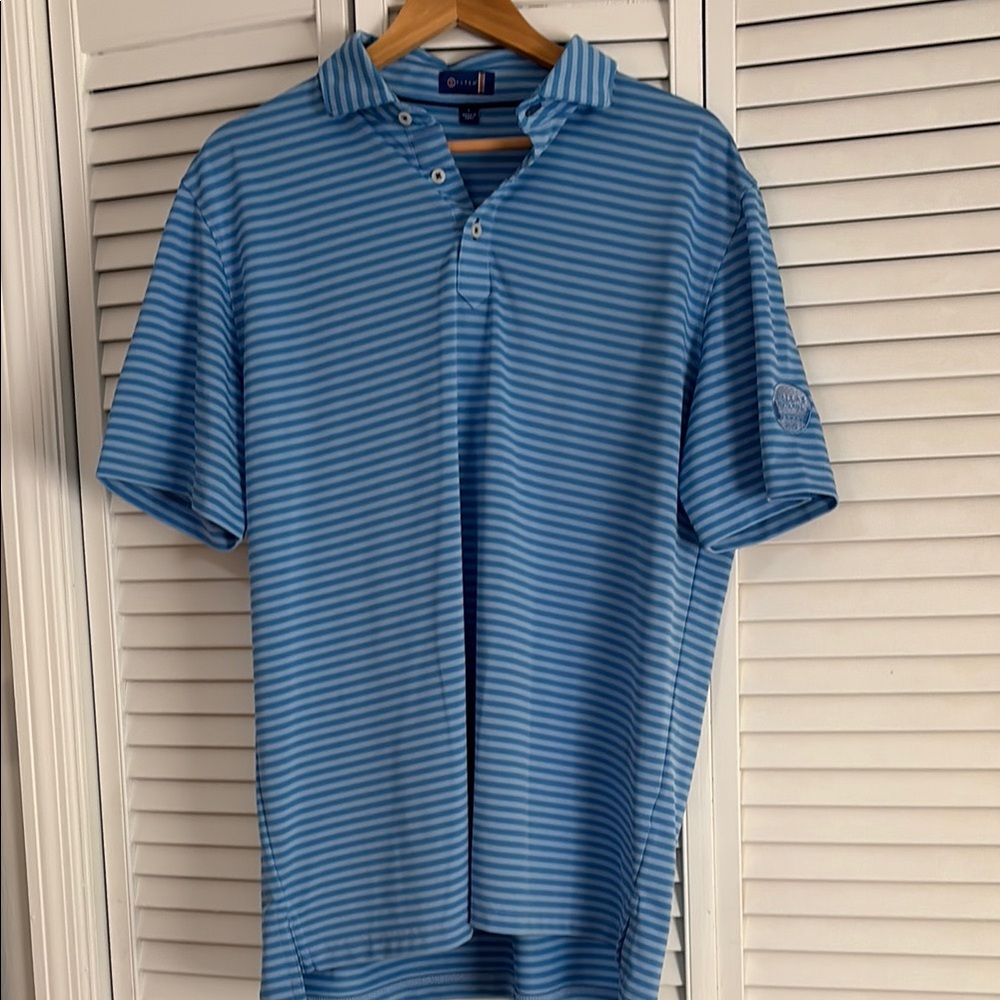 Stitch Dallas National Blue Striped Polo Shirt